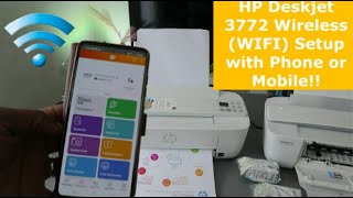 HP Deskjet 3772 Wireless WIFI Setup with Phone or Mobile [upl. by Dafna]