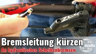 Bremsleitung kürzen  Shimano hydraulische Scheibenbremsen am Fahrrad  Mountainbike  Tutorial 6 [upl. by Seroka]