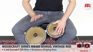 MEINL Percussion  MEINL Percussion  Woodcraft Series Wood Bongo Vintage Red  WB400VRM [upl. by Nette]