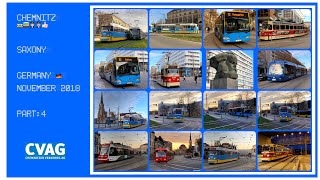 Trams and Buses in Chemnitz  Part4  Germany 2018  Straßenbahnen u Busse in Chemnitz  Teil4 [upl. by Scharaga]