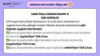 Kamu İhale KanunuMadde8 Eşik Değerler [upl. by Acenom928]