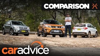 Comparison 2016 Suzuki Vitara Range Review  CarAdvice [upl. by Rekoob]