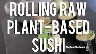 Raw Parsnip Rice Avocado Mushroom Sushi [upl. by Ardnalac]