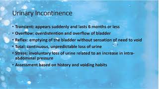 Incontinence VIDEO [upl. by Zobias53]