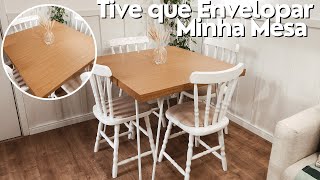 ENVELOPEI A MESA DE JANTAR  FICOU PERFEITA  DICAS DE COMO ENVELOPAR [upl. by Venice]