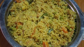 ವೆಜಿಟೆಬಲ್ ಪುಲಾವ್Mixed vegetable pulao recipe in KannadaVeg palav [upl. by Ebanreb493]