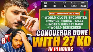 WORLD RECORD 27 KD Conqueror in 14 Hours Reflex HOW Brand BEST Moments in PUBG Mobile [upl. by Nerual144]