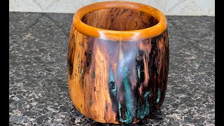 Carrot Wood Hybrid Bowl Orange amp Green Epoxy [upl. by Channing]