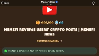 MemeFi Reviews Users Crypto Posts  MemeFi News  MemeFi Video Code Today  28 August [upl. by Euqinomahs255]