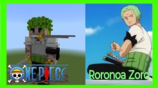 Roronoa Zoro PreTimeskip  One Piece  Minecraft Tutorial [upl. by Airak214]