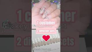 1 customer 2 custom sets 💅🏾💖 custompressonnails pressonails fypシ゚viral [upl. by Corilla813]