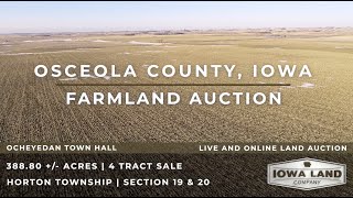 Osceola County Iowa 38880  Acres Farmland Auction [upl. by Euqinommod]