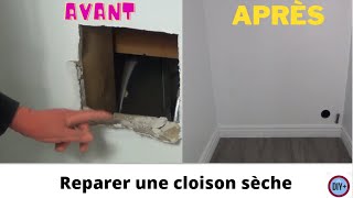 Reparer une cloison sèche  deux techniques simple [upl. by Jud]