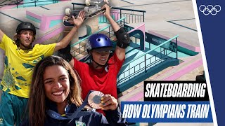 🛹How skateboarders train🤯  How Olympians Train [upl. by Rotceh676]