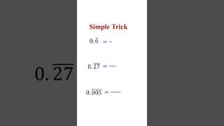 Pure Repeating Decimal to Fractions  How to Convert [upl. by Eidod]