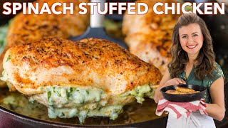 Cheesy Spinach Stuffed Chicken Breasts [upl. by Moreland]