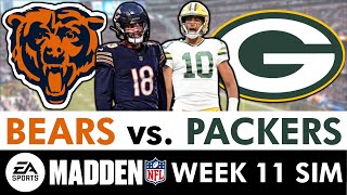 Bears vs Packers NFL Week 11 Madden Simulation  UPDATED Madden 25 Rosters [upl. by Naggem]