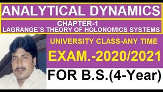 GENERALIZED COORDINATESCLASSIFICATION OF CONSTRAINTS HOLONOMIC amp NONHOLONOMIC CONSTRAINTS [upl. by Ahsema201]