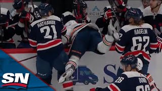 Garnet Hathaway Hammers Evander Kane Into Capitals Bench [upl. by Adnilrev]