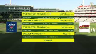 CSA 4Day Series  Division 1  WSB Western Province vs Dafabet Warriors  Day 3 [upl. by Elletsirk]