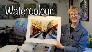 How to paint quotAn Artist in Parisquot in watercolor using a quick expressionistic style [upl. by Marashio]