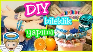 DIY Bileklik Yapımı Arkadaşlık bilekliği kuru kafalı bileklik rainbow loom bileklik [upl. by Nylaehs810]