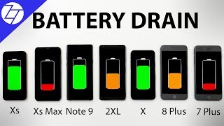 iPhone XS vs XS Max vs Note 9 vs Pixel 2 vs X vs 8 Plus vs 7 Plus  BATTERY DRAIN Test [upl. by Anairt491]