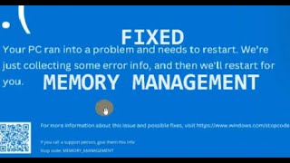 Your PC ran into problem and needs to restart MEMORY MANAGEMENT [upl. by Ahsikit392]