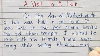 A visit to a fair english essay  write essay on a visit to a fair in english [upl. by Enimasaj]