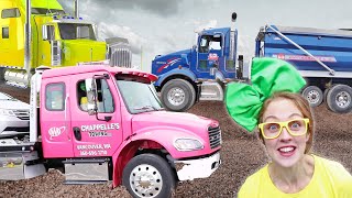 Tow Trucks and Dump Trucks for Kids  Semi Truck Song  Street Sweeper Machines [upl. by Sadnalor]