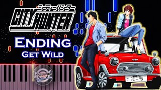 City Hunter ED Piano Cover  Get Wild Piano Tutorial [upl. by Nyrem]