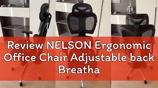 Review NELSON Ergonomic Office Chair Adjustable back Breathable Mesh Chair Removable cushion Compu [upl. by Meehyr319]