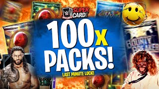 LAST MINUTE LUCK 100 x Spring and Foley Packs Opened  WWE SuperCard Season 7 [upl. by Kciredor]