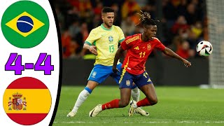 Brazil vs Spain 44 Allamp Highlight 2024 brfootballvlogs [upl. by Drawde]