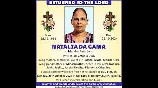 Funeral Service of Natalia Da Gama [upl. by Benni]