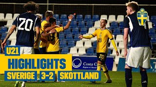 Highlights U21  Sverige – Skottland 32  Roony Bardghji med rekordmål [upl. by Vigen]