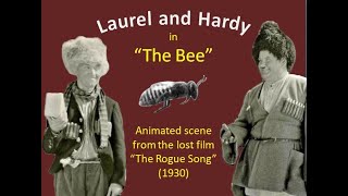 Laurel amp Hardy  The Bee Rogue Song animated scene from the lost quotRogue Songquot 1930 film [upl. by Lupien474]