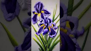 punch needle embroidery：Encountering Irises That Striking Shade of Purple [upl. by Nyleaj]