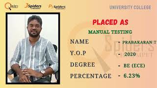 SUCCESS STORY OF MANUAL TESTING  QSpidersJspiders  Chromepet Chennai [upl. by Alvarez257]