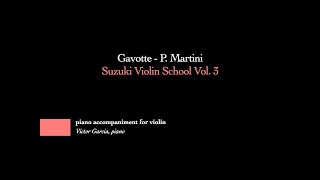 1 Gavotte  P Martini  SUZUKI VIOLIN BOOK 3 PIANO ACCOMPANIMENT [upl. by Danczyk763]