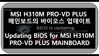 MSI H310M PROVD PLUS 보드 바이오스 업데이트Updating BIOS for MSI H310M PROVD PLUS MAINBOARD [upl. by Damour]