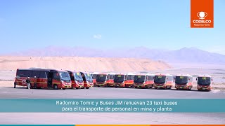 Radomiro Tomic y Buses JM renuevan flota de taxi buses [upl. by Samale]