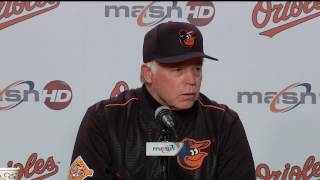 Buck Showalter talks about adding to pitching staff regularly [upl. by Oisacin]