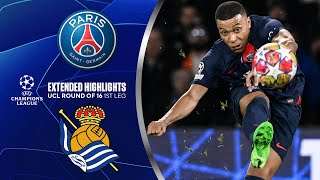 PSG vs Real Sociedad Extended Highlights  UCL Round of 16 1st Leg  CBS Sports Golazo [upl. by Analart]