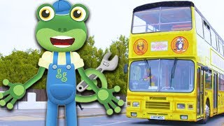 Geckos Real Vehicles  Trucks Buses Excavators Diggers  Trucks For Kids  Kids Videos [upl. by Llenrad]