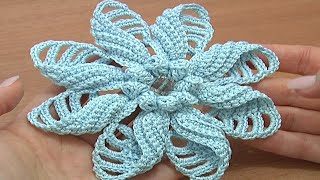 Crochet Folded Petal Flower [upl. by Ridley]