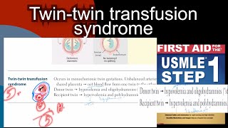 Twintwin transfusion syndrome TTTS in HindiUrdu by first aid for USMLE step 1 [upl. by Rodmur]