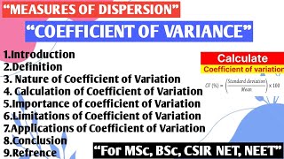 Coefficient of Variation  Formula Applications amp Examples  Coefficient of Variation MSc zoology [upl. by Aicinad826]