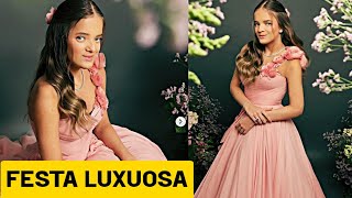 VEJA O VESTIDO LUXUOSO QUE RAFAELLA JUSTUS USOU EM SUA FESTA DE 15 ANOS [upl. by Metzgar379]