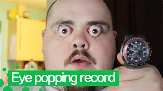 Man Sets New World Record for Eye Popping [upl. by Oetomit33]